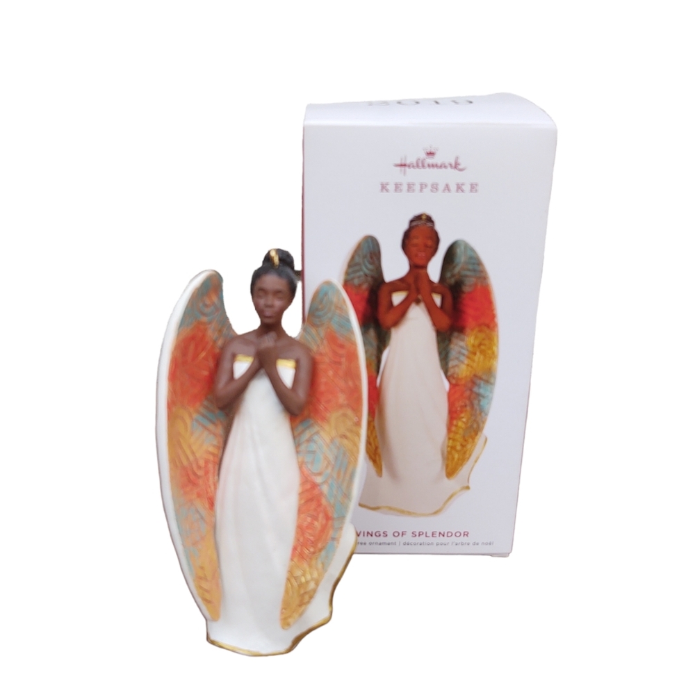 Hallmark Keepsake 2019 Angel Christmas Ornament Wings of Splendor AA Black - Picture 2 of 10